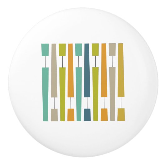 Kleurrijke geometrische exclamentiepunten midden e keramische knop (Voorkant)
