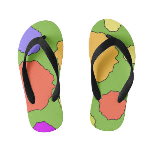 Kleurrijke Geometrische funky retro cirkels Kinder Teenslippers