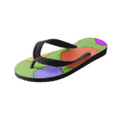 Kleurrijke Geometrische funky retro cirkels Kinder Teenslippers (Schuin)