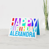 Kleurrijke geometrische gepersonaliseerde verjaard kaart (Voorkant)