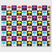 Kleurrijke geometrische geruite paraplublokprint cadeaupapier (Vlak)