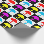 Kleurrijke geometrische geruite paraplublokprint cadeaupapier (Hoek)