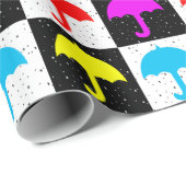 Kleurrijke geometrische geruite paraplublokprint cadeaupapier (Rol Hoek)