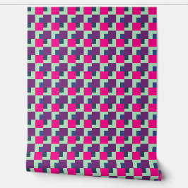 Kleurrijke Geometrische Geruite Vierkante Patroon Behang