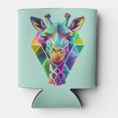 Kleurrijke geometrische Giraffe hoofd Blikjeskoeler (Voorkant)