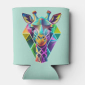 Kleurrijke geometrische Giraffe hoofd Blikjeskoeler (Achterkant)