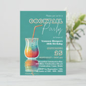 Kleurrijke geometrische glazen met rietje cocktail kaart (Staand voorkant)