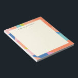 Kleurrijke Geometrische Grens Persoonlijke Naam Notitieblok<br><div class="desc">Voeg een vleugje kleur toe aan uw dagelijkse notities met dit Kleurrijke Geometrische Rand Gepersonaliseerde Naam Notitieblok. De gedurfde, levendige randen lijsten jouw naam prachtig, waardoor elke pagina speciaal aanvoelt. Het is een perfecte mix van creativiteit en bruikbaarheid voor iedereen die houdt van gepersonaliseerde briefpapier met een pop van kleur....</div>