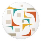 Kleurrijke geometrische hoeken midden eeuw modern keramische knop (Voorkant)