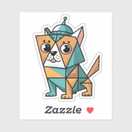 Kleurrijke geometrische hond sticker