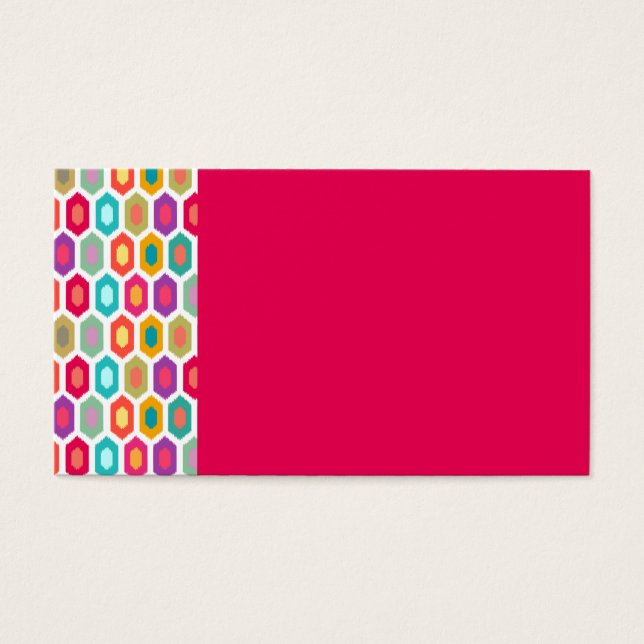 Kleurrijke geometrische Ikat Visitekaartje (Voorkant)