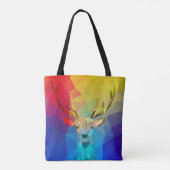Kleurrijke geometrische kariboe hologramillustrati tote bag (Achterkant)