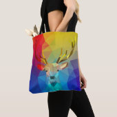 Kleurrijke geometrische kariboe hologramillustrati tote bag (Dichtbij)