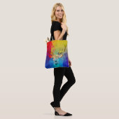 Kleurrijke geometrische kariboe hologramillustrati tote bag (Op model)