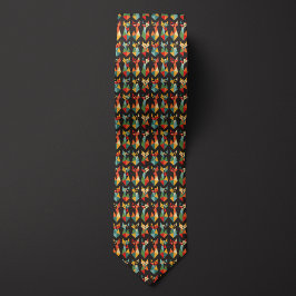 Kleurrijke geometrische katten stropdas