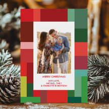 Kleurrijke geometrische kerstfoto met blokken