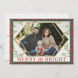 Kleurrijke geometrische kerstkaart met ruitjesmoti kaart