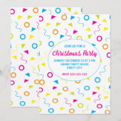 Kleurrijke geometrische kunst kerstfeestdag kaart (Voorkant / Achterkant)