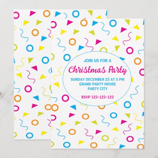 Kleurrijke geometrische kunst kerstfeestdag kaart (Voorkant / Achterkant)