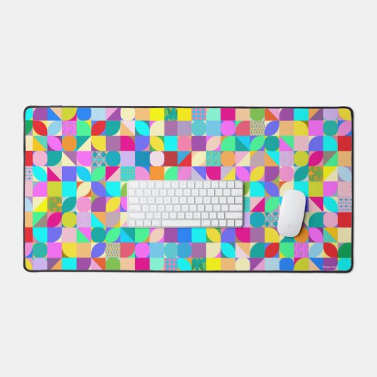 Kleurrijke geometrische kunst, leuke moderne trend bureaumat (Keyboard & Muis)