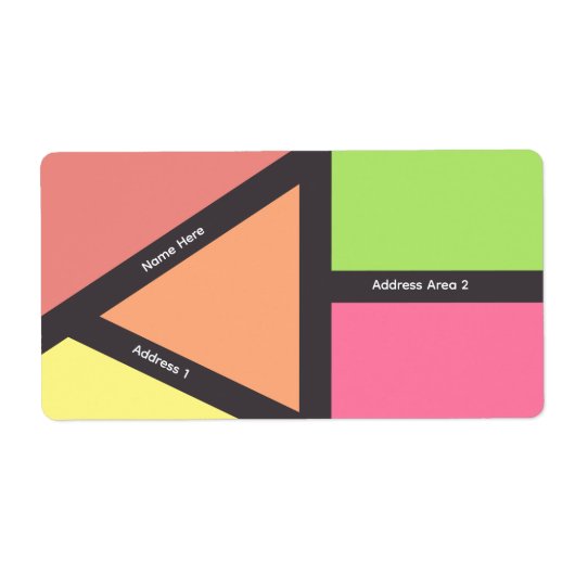 kleurrijke geometrische labels (Voorkant)