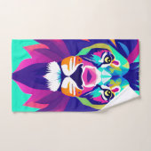 Kleurrijke geometrische leeuwenkop bad handdoek (Handdoek)