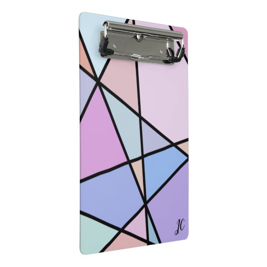 Kleurrijke geometrische lijnen en vormen mini klembord (Schuin)
