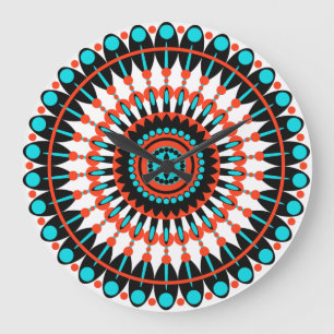 Kleurrijke Geometrische Mandala Kunst-46456 Grote Klok