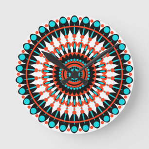 Kleurrijke Geometrische Mandala Kunst-46456 Ronde Klok