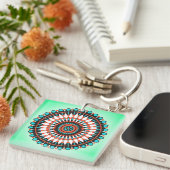 Kleurrijke Geometrische Mandala Kunst-46456 Sleutelhanger (Voorkant Rechts)