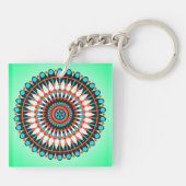 Kleurrijke Geometrische Mandala Kunst-46456 Sleutelhanger (Achterkant)