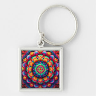 Kleurrijke Geometrische Mandala Patroon-342678 Sleutelhanger