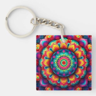 Kleurrijke Geometrische Mandala Patroon-342678 Sleutelhanger