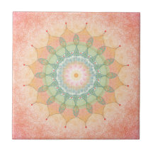 Kleurrijke Geometrische Mandala-tegel - Origineel