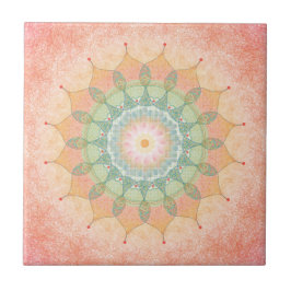Kleurrijke Geometrische Mandala-tegel - Origineel  Tegeltje