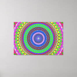 Kleurrijke Geometrische Mandala Verretted Canvas A