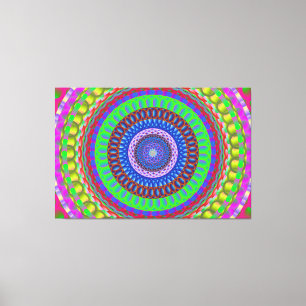 Kleurrijke Geometrische Mandala Verretted Canvas A Afdruk