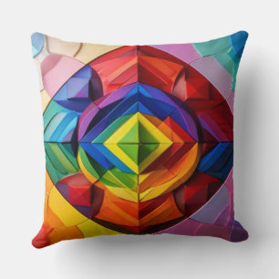 Kleurrijke Geometrische Mandala Worp Kussen