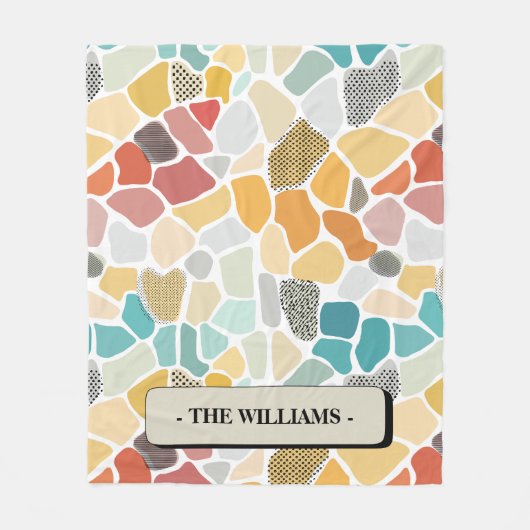 Kleurrijke geometrische met een monogram fleece deken (Voorkant)