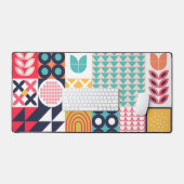 Kleurrijke Geometrische Mid Century Funky Bureaumat (Keyboard & Muis)