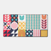 Kleurrijke Geometrische Mid Century Funky Bureaumat (Voorkant)