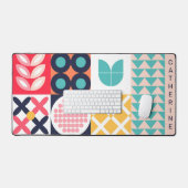 Kleurrijke Geometrische Mid Century Funky Bureaumat (Keyboard & Muis)