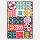 Kleurrijke Geometrische Mid Century Funky Deken (Voorkant Verticaal)