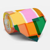 Kleurrijke Geometrische Moderne Kerst Vakantie Stropdas (Opgerold)