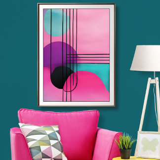 Kleurrijke Geometrische Moderne Kunst unframed Poster