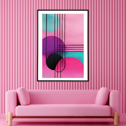 Kleurrijke Geometrische Moderne Kunst unframed Poster