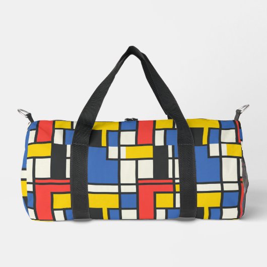 Kleurrijke geometrische Mondriaan Style Print Plunjezak (Voorkant)