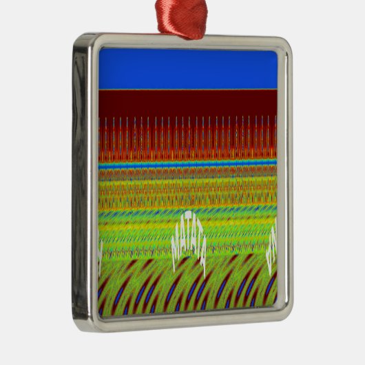 Kleurrijke Geometrische Motief Art Print Metalen Ornament (Rechts)