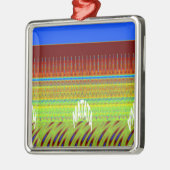 Kleurrijke Geometrische Motief Art Print Metalen Ornament (Links)