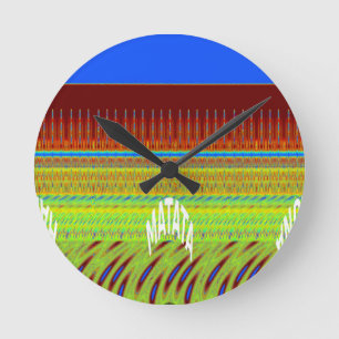 Kleurrijke Geometrische Motief Art Print Ronde Klok